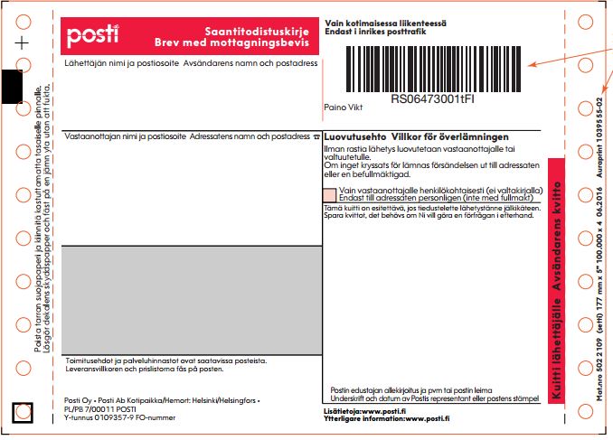 Address labels for parcels and letters Posti for Private Customers Address labels for parcels and letters Posti for Private Customers